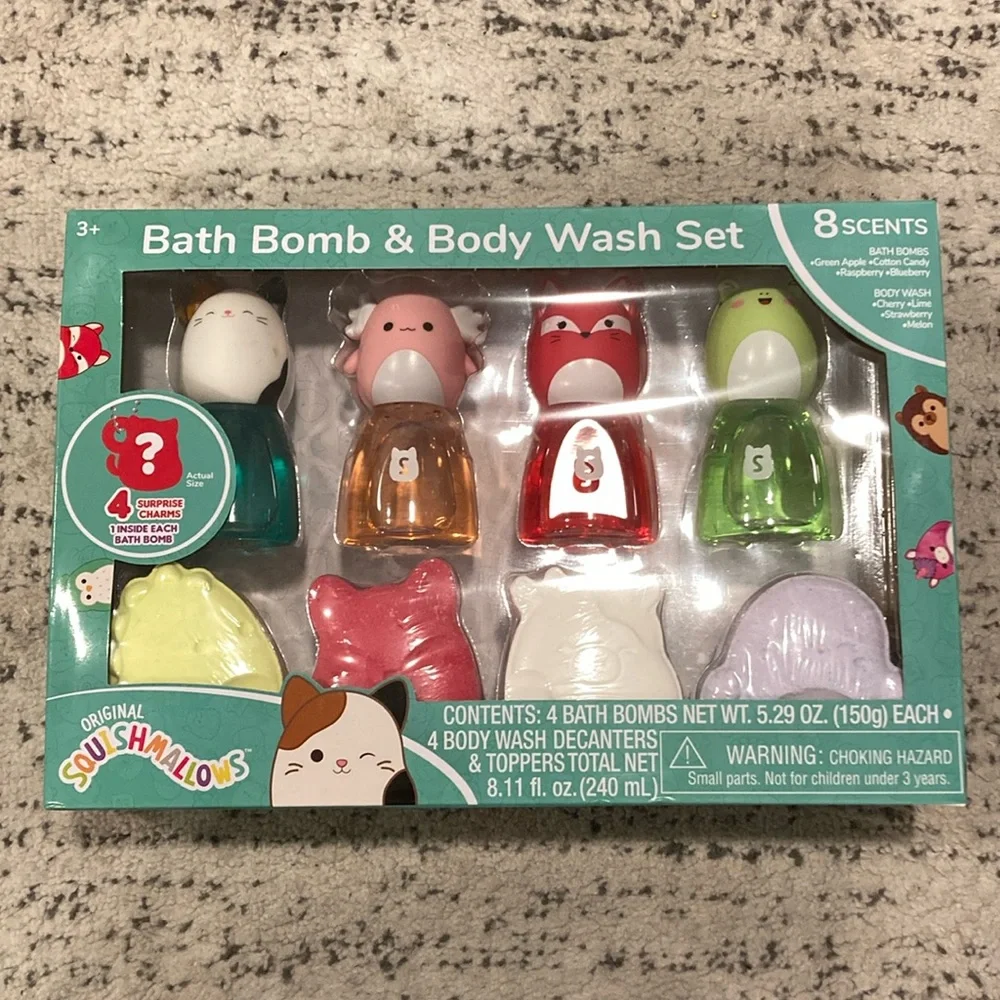 Squishmallow bath bomb and body wash set.**new in box**